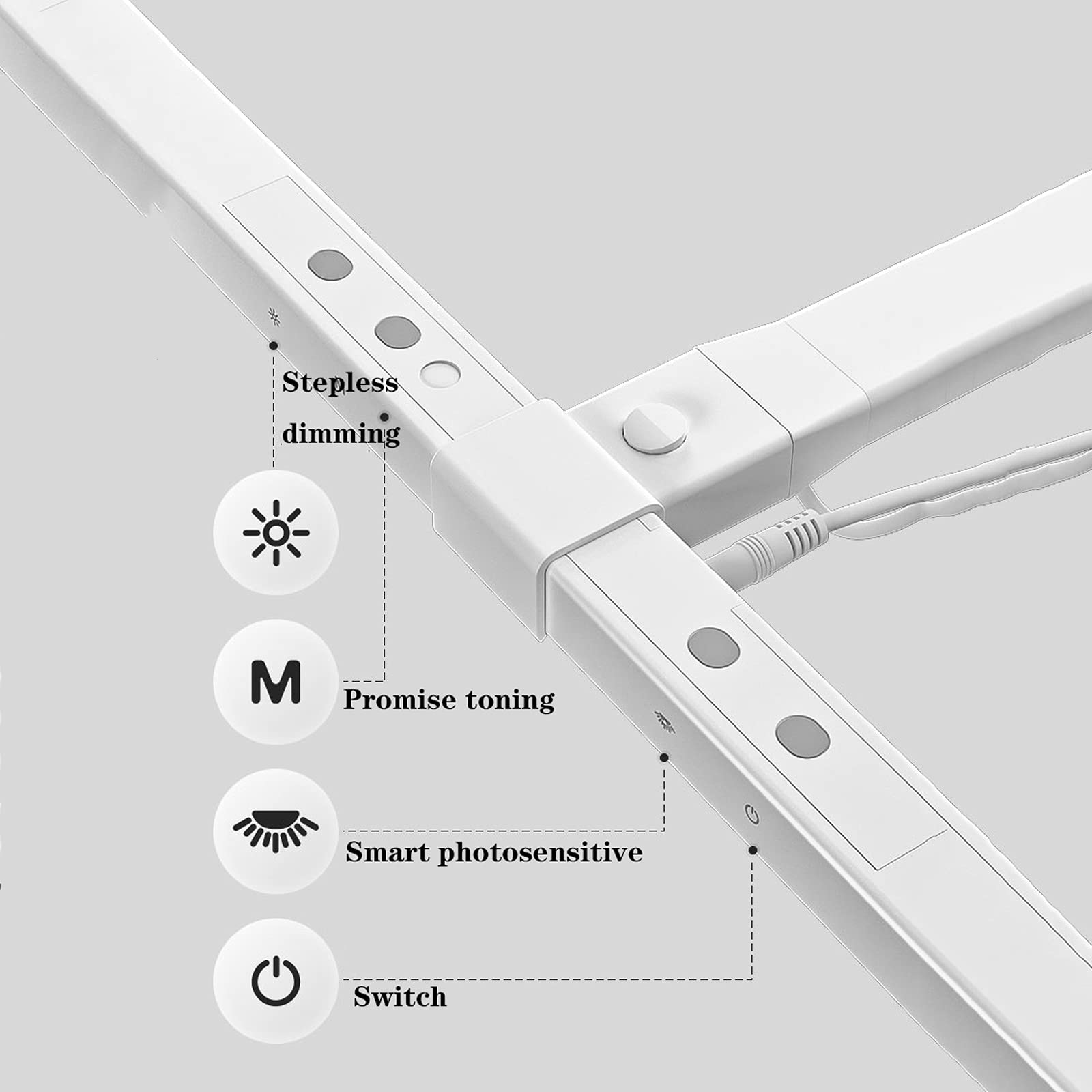 Lampada da studio LED occhio protezione da tavolo lampada a clip luce dimmerabile touch controllo schermo luminoso all'altezza dell'altezza regolabile lampada da lettura ufficio con luce di riempiment