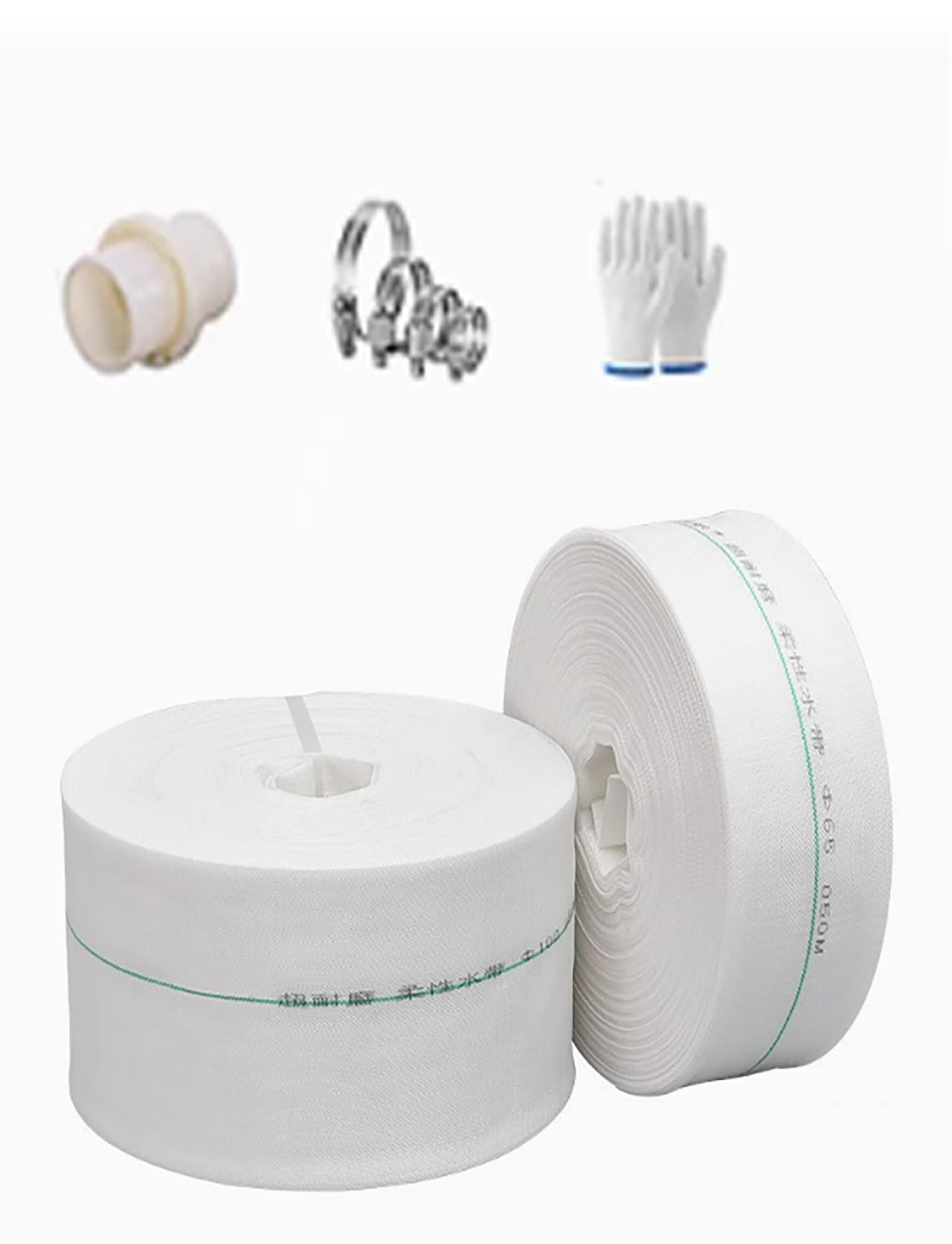 Manguera de Descarga Layflat, Manguera de retrolavado Piscina, Manguera contra Incendios Descarga Agua Plana, diámetro Interior 1 Pulgada con 2 Abrazaderas 10 a 100 m(20meter)