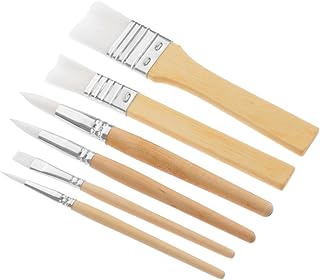 Kit de pincéis de pintura 6 peças conjunto de pincéis para aquarela, pincéis de desenho em aquarela, pincéis de pintura artesanal, pincéis de pintura em aquarela de madeira branca, pincéis de desenho