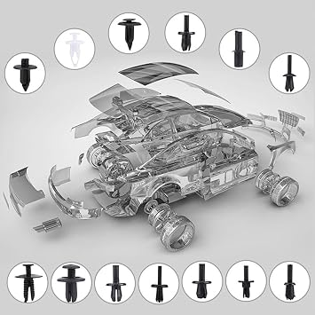 925Pcs Bumper Retainer Clips Car Plastic Rivets Fasteners Push Retainer Kit, Universal Car Panel Clips Body Trim Clips, 26 Sizes Auto Push Pin Rivets, for Toyota Ford GM Honda Chrysler