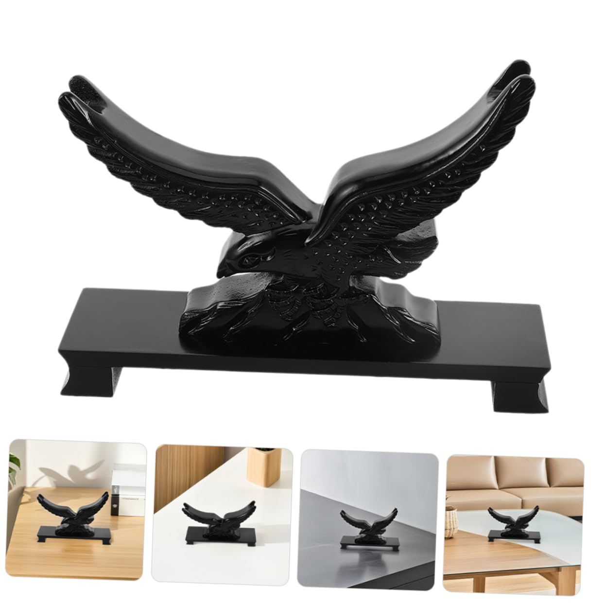 Soporte para Espadas Forma de Águila Negro de Resina