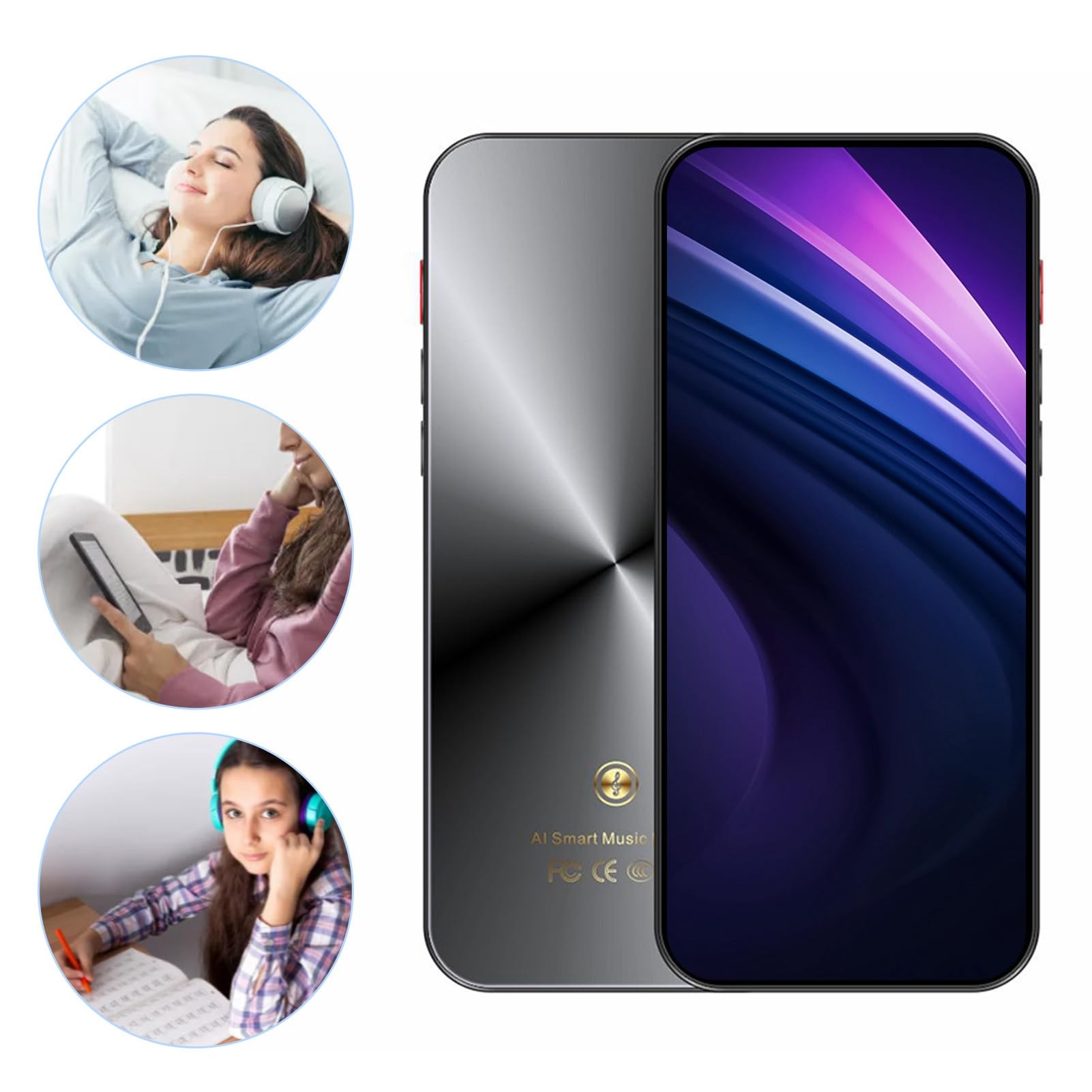 SIXRUN Lettore MP4 da 4,0 Pollici con Bluetooth e WiFi, 2050mAh (BLACK)
