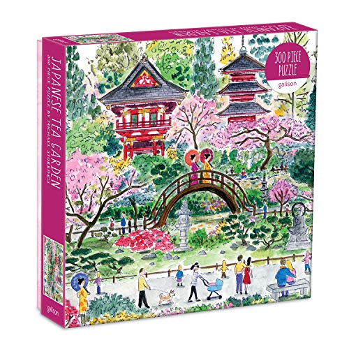 Product Image of the Galison Michael Storrings Japanese Tea Garden Puzzle, 300 Pieces, 21.25” x 16.14'' – Illustrated Art Puzzle Featuring a Tea Garden in San Francisco – Challenging Family-Friendly Activity, Multicolor