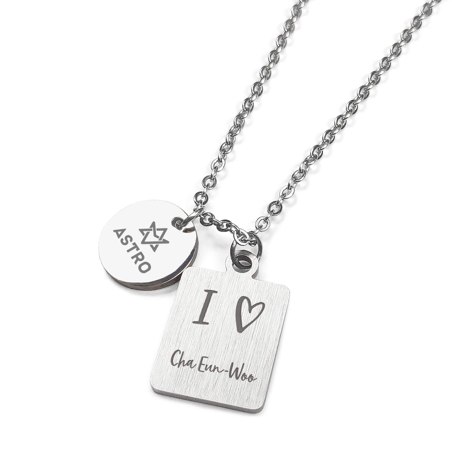 Fanstown kpop ASTRO Necklace Dual Pendants Necklace Team Logo and LOVE Symbol to member name Necklace For girls (B07XR1NR5T) Amazon Price History, Amazon Price Tracker