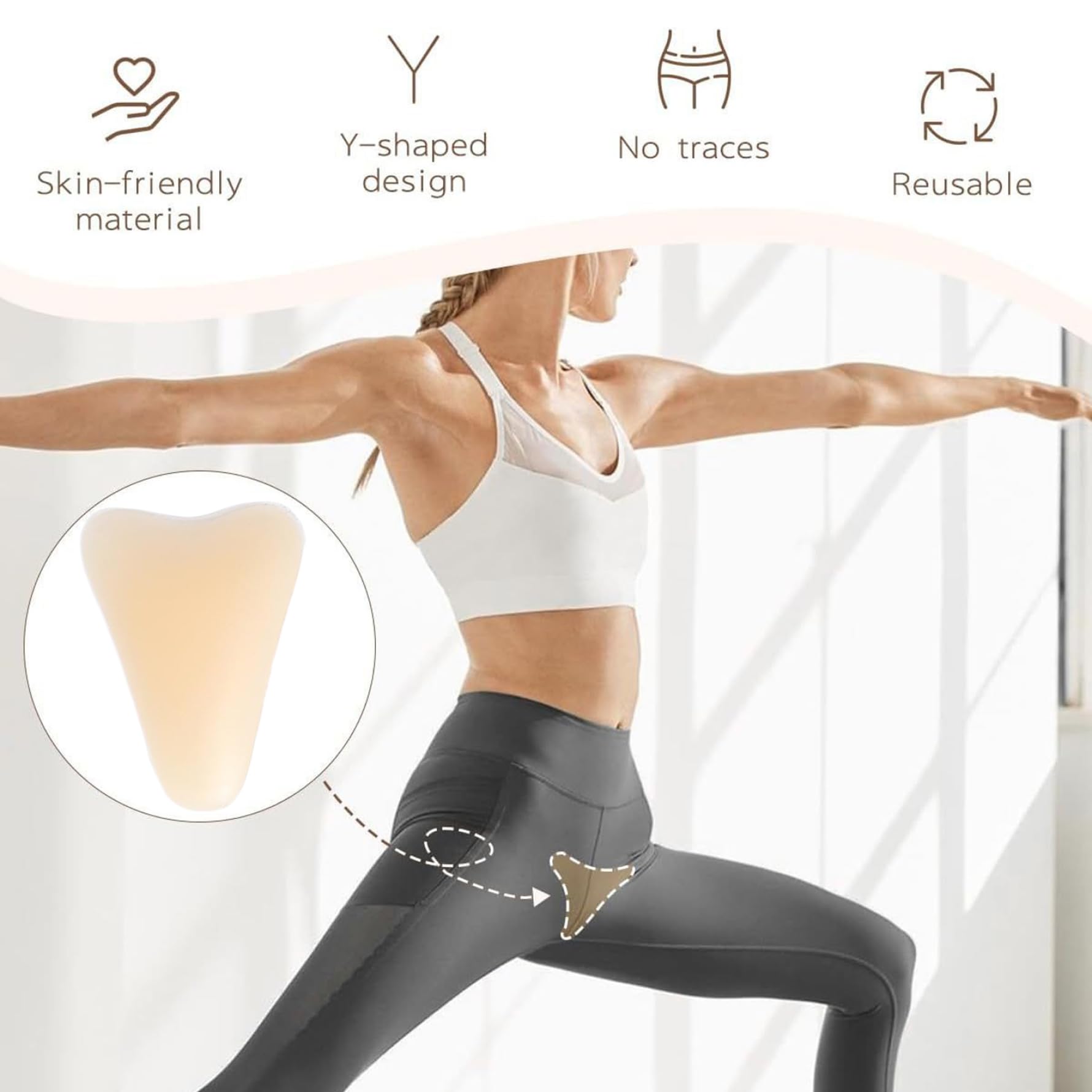 6pcs Camel Toe Concealer, Silikon Einsetzen großer Nahtloser Anti -Kamelzehen Unterwäsche, tragbare und Wiederverwendbare Anti -Cameltoe -Pad für Frauen