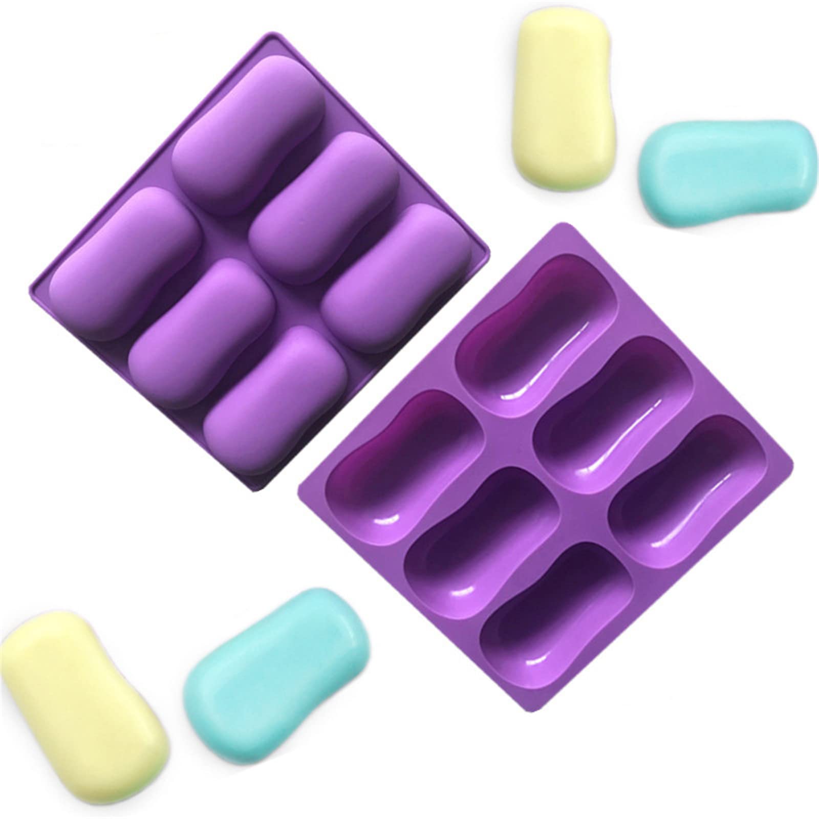 2Pcs Oval Silicone Soap Molds, Classic Oval Shaped Molds for Chocolate Jelly Candy Making