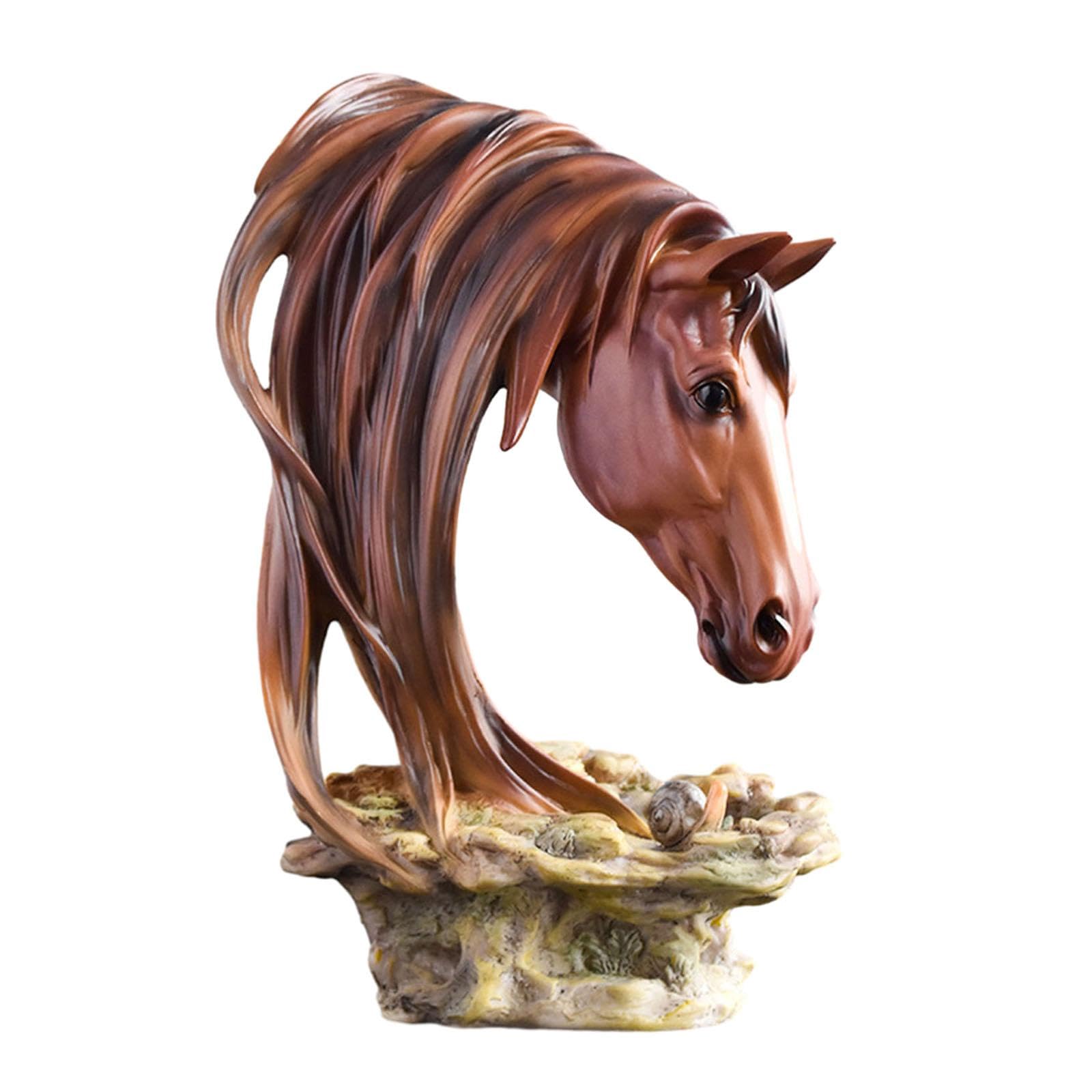MagiDeal Statue de tête de cheval, ornement de bureau, Sculpture de buste d'animal pour bibliothèque de bureau, décoration de pièce maîtresse, cadeau, coloré
