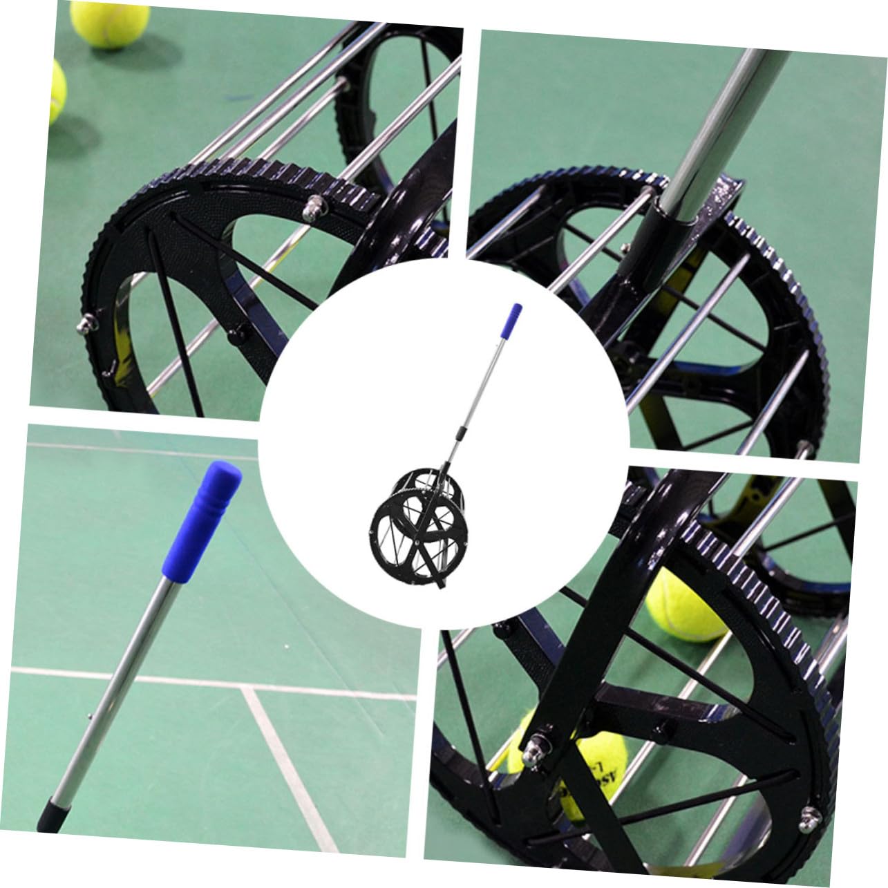 Raccoglitore di Palline da Tennis Materiale in Nylon e Metallo capacità 55 Palline Rotolamento Fluido per Allenamenti e Tornei Competitivi