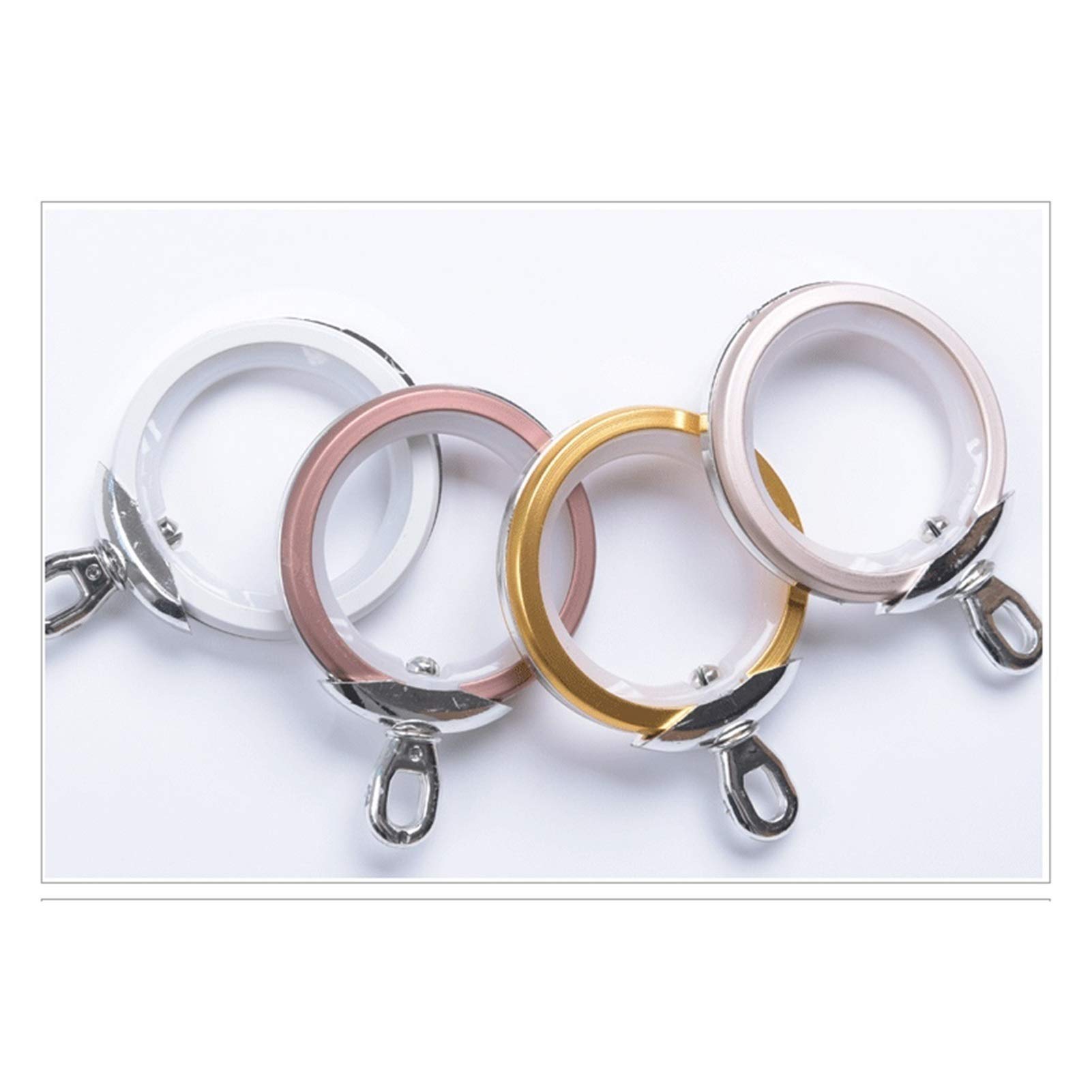 Anelli per tende 20pcs lega di alluminio anello silenzioso anello tenda appeso anello tenda gancio accessori tenda fibbia foro fibbia dal vivo cabina doccia anello tenda Ganci per Tenda Doccia Anelli