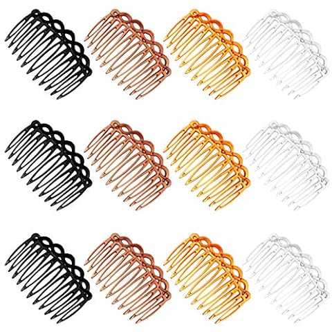 SOSPIRO Haar Seitenkamm, 12 Stücke Zähne Haarspange Haarkamm Einsteckkamm Französisch Twist Kamm für Feines Haarzubehör Frauen Mädchen Cover