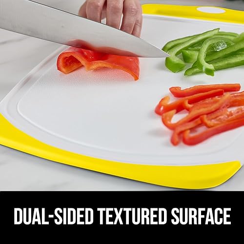 Miniatura 96 de Gorilla Grip - Tabla de cortar extragrande, mango de fácil agarre, surcos para jugos, antideslizante y gruesa. Apta para lavavajillas, no porosa