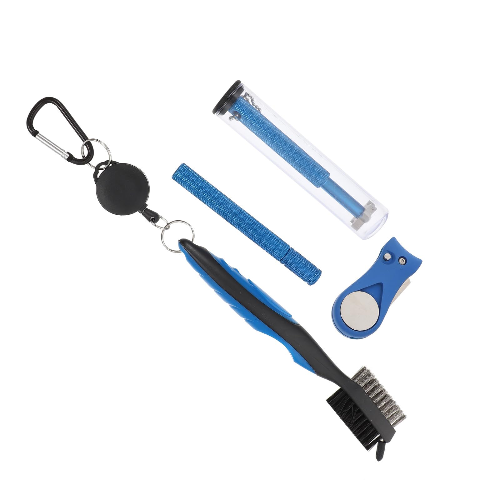 BESPORTBLE 5 Sets Golfreinigung Golfzubehör Reinigungsmittelset Edelstahlset Golfreinigungszubehör Geschenkset Pick-Putting-Becherbürste Rillenreiniger Doppelseitige Bürste Nylon