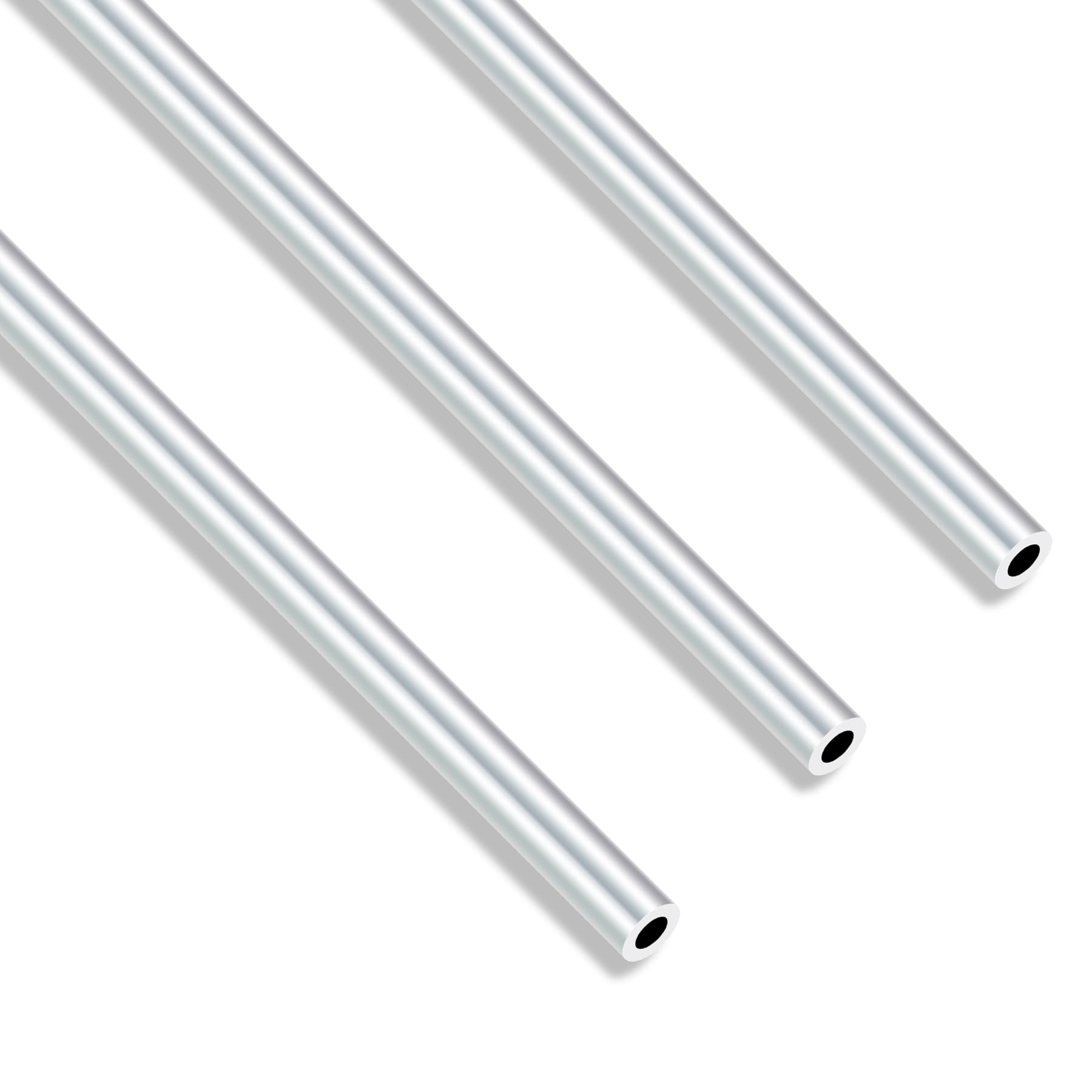 iMeistek 6063 Aluminium Round Tubes, 7mm OD 4mm ID 300mm Length 1.5mm Wall Seamless Straight Aluminium Tubing Pipe(3PCS)