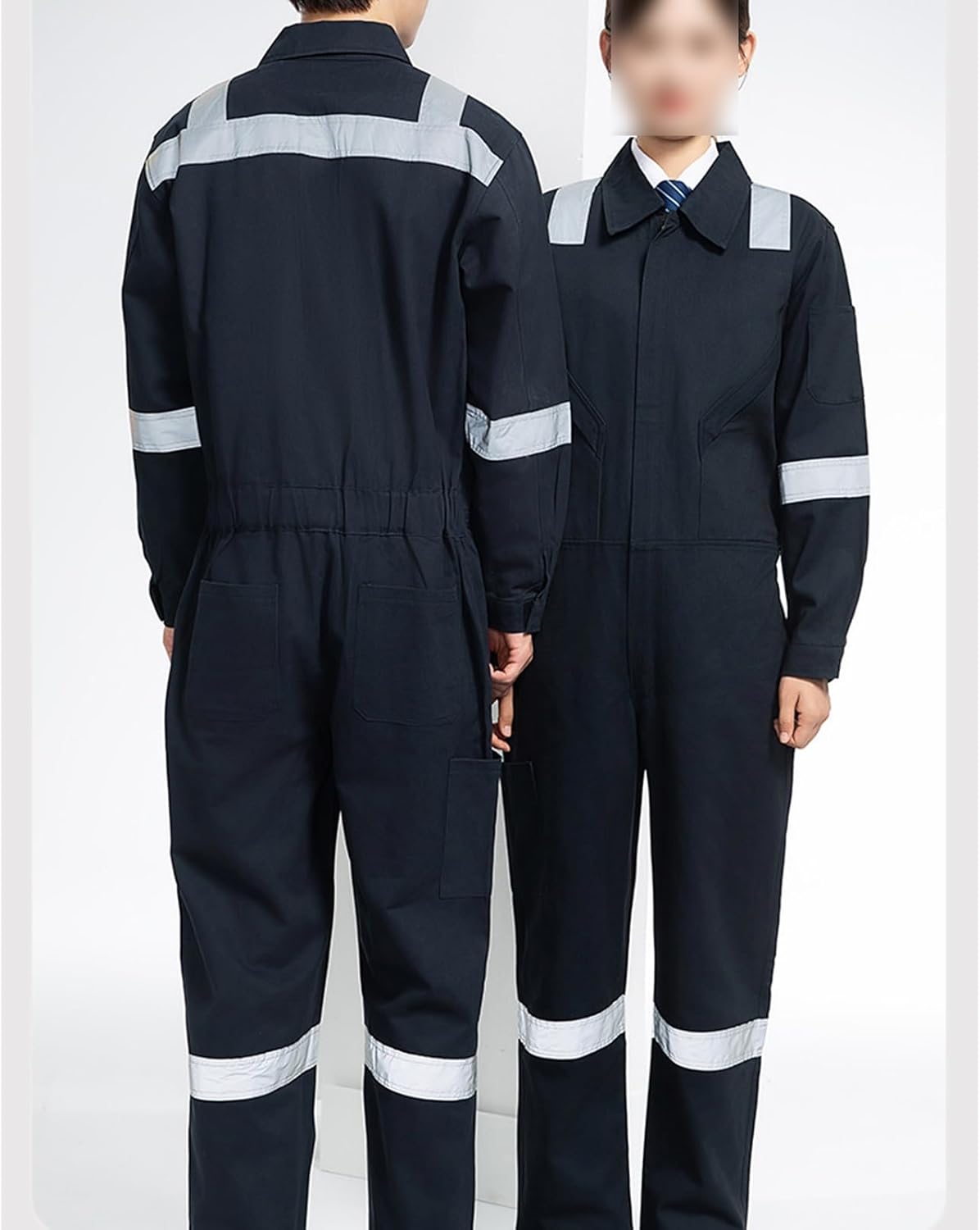 メンズフードカバーオールワークジャンプスーツ 反射ストリップ、調節可能な袖口と長袖オーバーオール 自動車修理、維持のため(Style