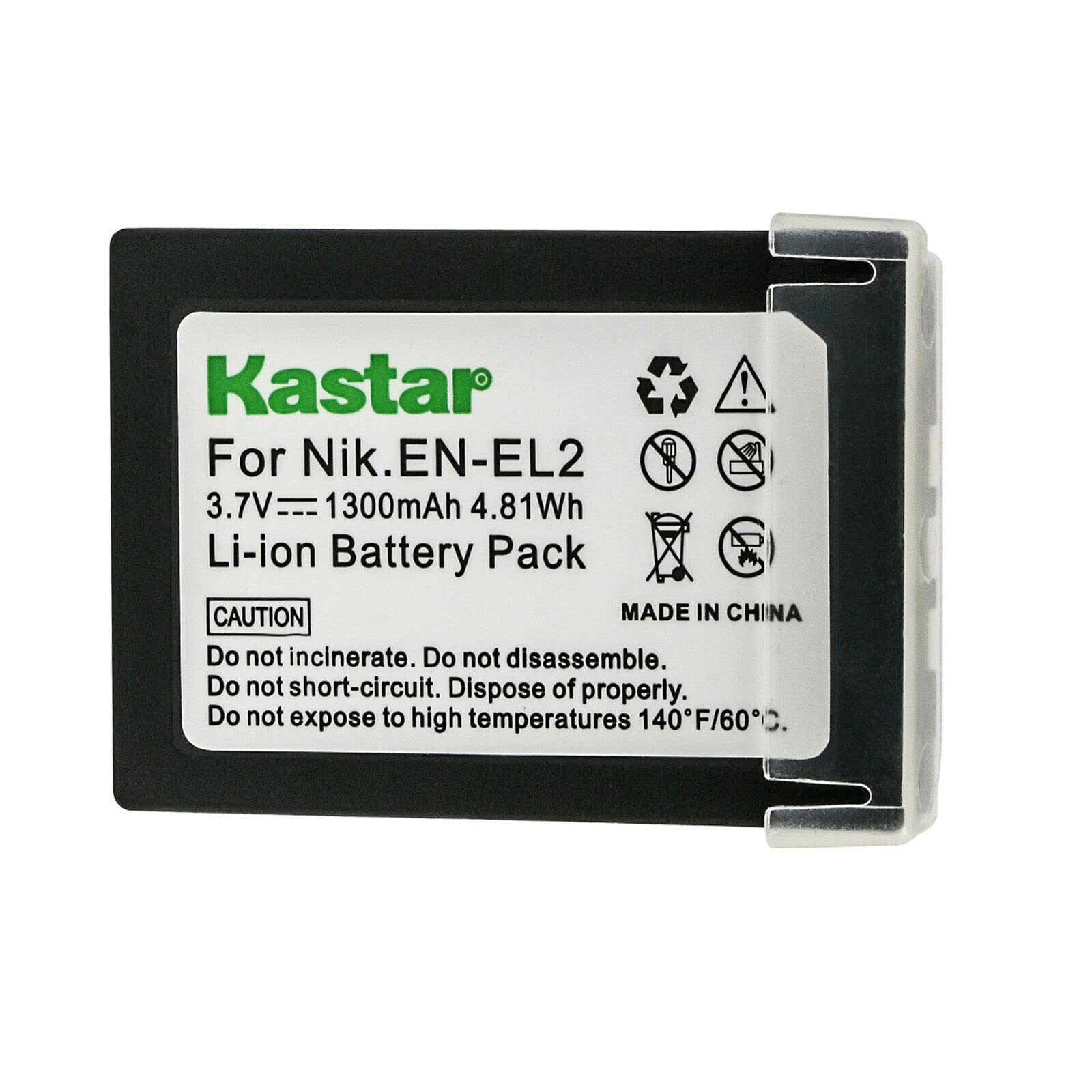 Kastar 1-Pack EN-EL2 Battery 3.7V 1300mAh Replacement for Nikon EN-EL2 ENEL2 EL2 Battery, Nikon MH-60 Charger, Nikon Coolpix 2500, Nikon Coolpix 3500,