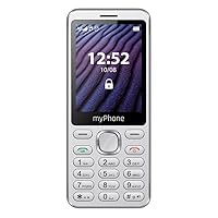 MP myPhone Maestro 2, Tastentelefon, Farbdisplay, großer 2,8"-Bildschirm, Dual-SIM, Fackel, Bluetooth, Akku mit hoher Kapazität 1000 mAh, schlankes Design, Kamera, große, Tasten, Radio, Silber