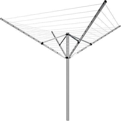 Tendedero para paraguas para exteriores, 4 brazos, 12 filas, 165 pies giratorios, tendedero plegable para exteriores, material de aleación de