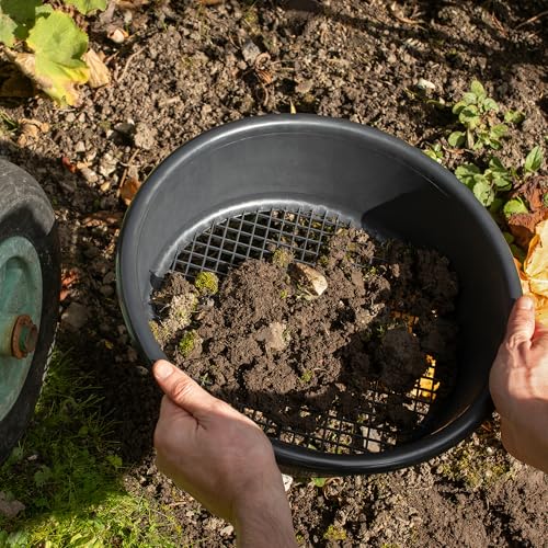 Hardys Large Plastic Garden Sieve | Heavy Duty Mesh Garden Soil Sieve for Sieving Top Soil Stones Coarse Sand - BPA Free Compost Riddle 35cm x 1cm Holes