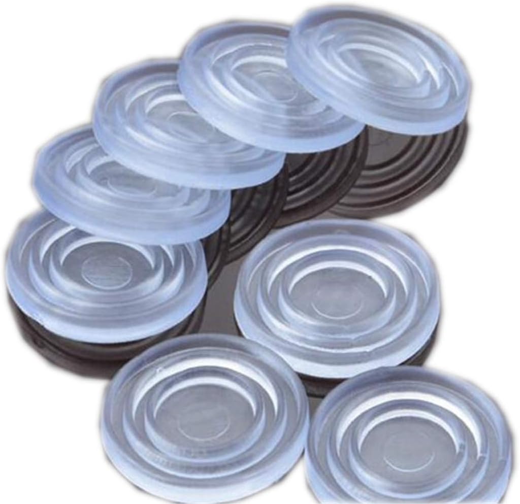 Clear Glass Table Top Pad,Clear Sticky Flat Pads for Glass. Plastic Bumper for Table,Glass Top Rubber Bumper Pads,Glass Table Top Suction Pad (2 * 24mm),26Count.