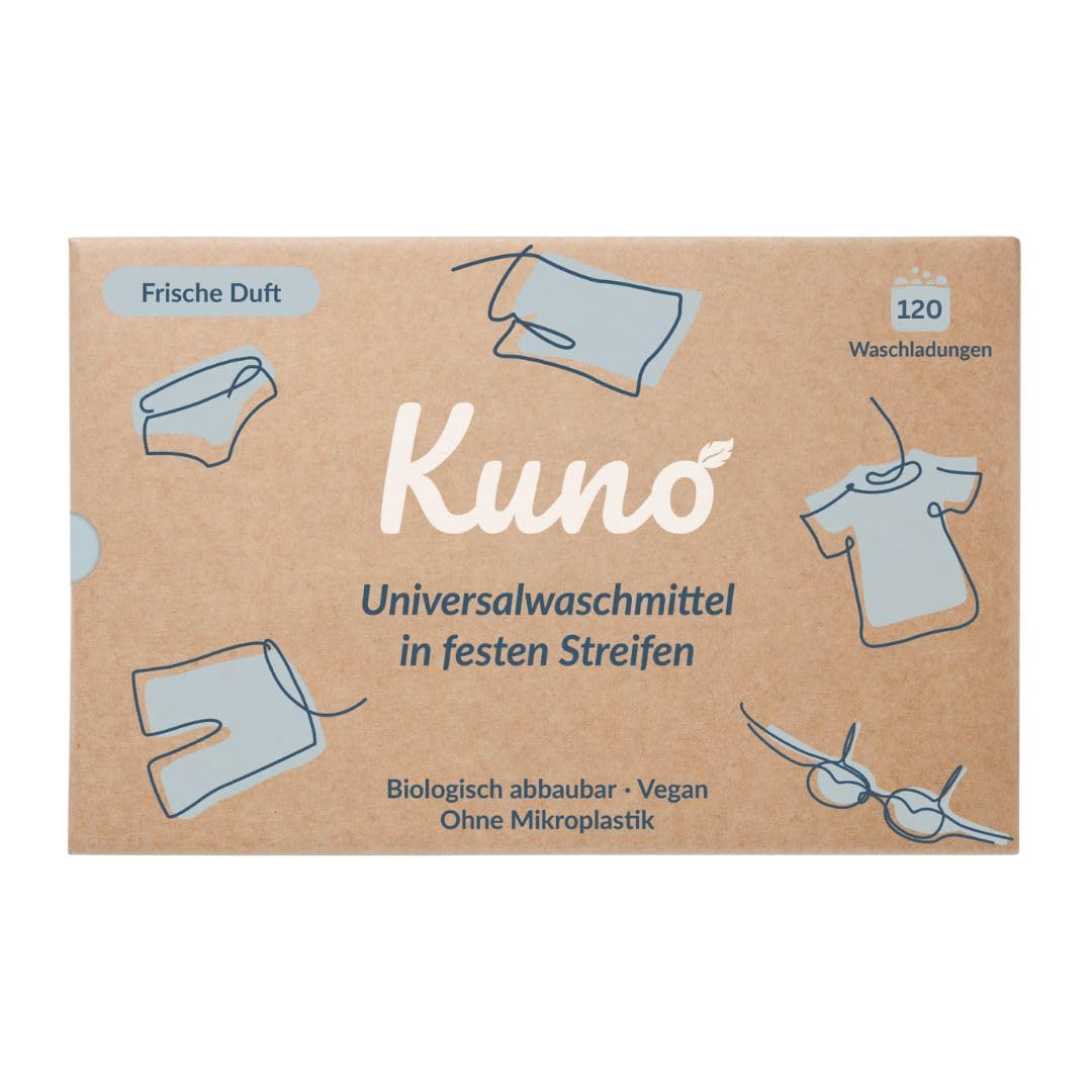 Waschmittel Blätter Streifen - 120 Waschladungen - Nachhaltige Waschstreifen - Waschblätter - 100% Vegan und optimal für Reisen und Urlaub - Eco (Vollwaschmittel, 120 Stück (2er Pack))