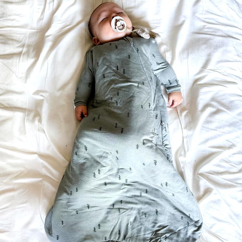 Image of GUNAMUNA Long-Sleeve Sleep Sack for Babies, Wearable Sleep Bags, Soft Rayon, 1.0 TOG, Essentials for Newborns