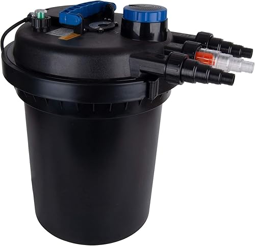 Polar Aurora CPF-250 Filtro bio de presión de estanque 13W Luz UV 10000L Koi Agua, Negro