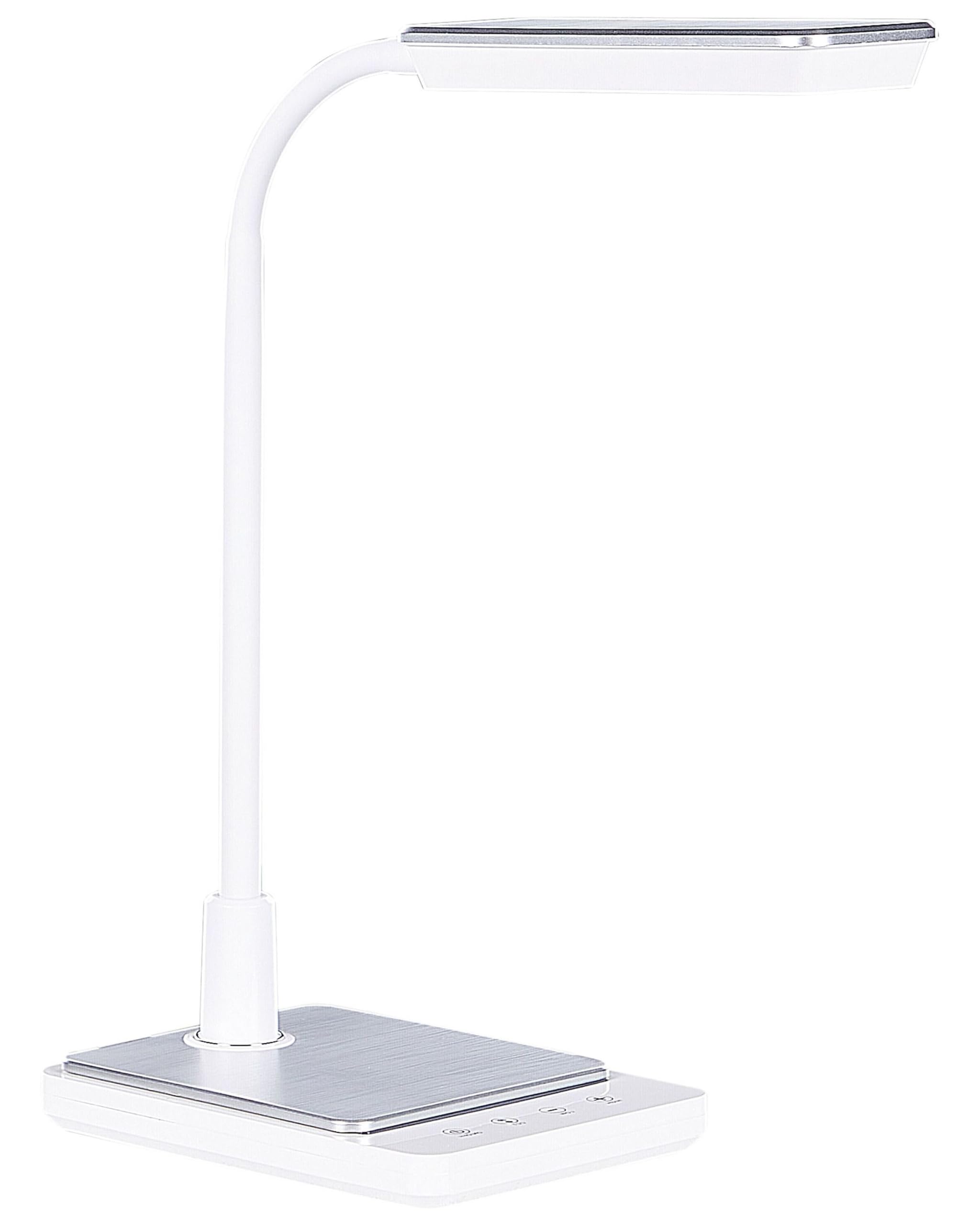 Beliani Lampada da ufficio LED bianco materiale sintetico braccio e regolabile regolatore 38 cm
