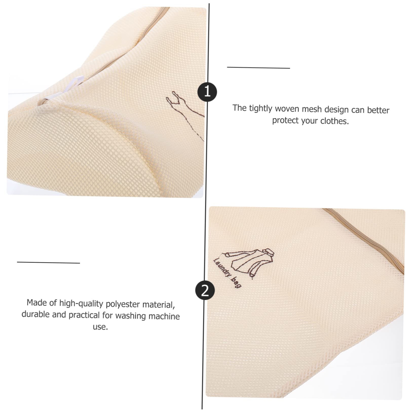 Bolsas de Lavado para Lencería, 7 Piezas, Poliéster Beige