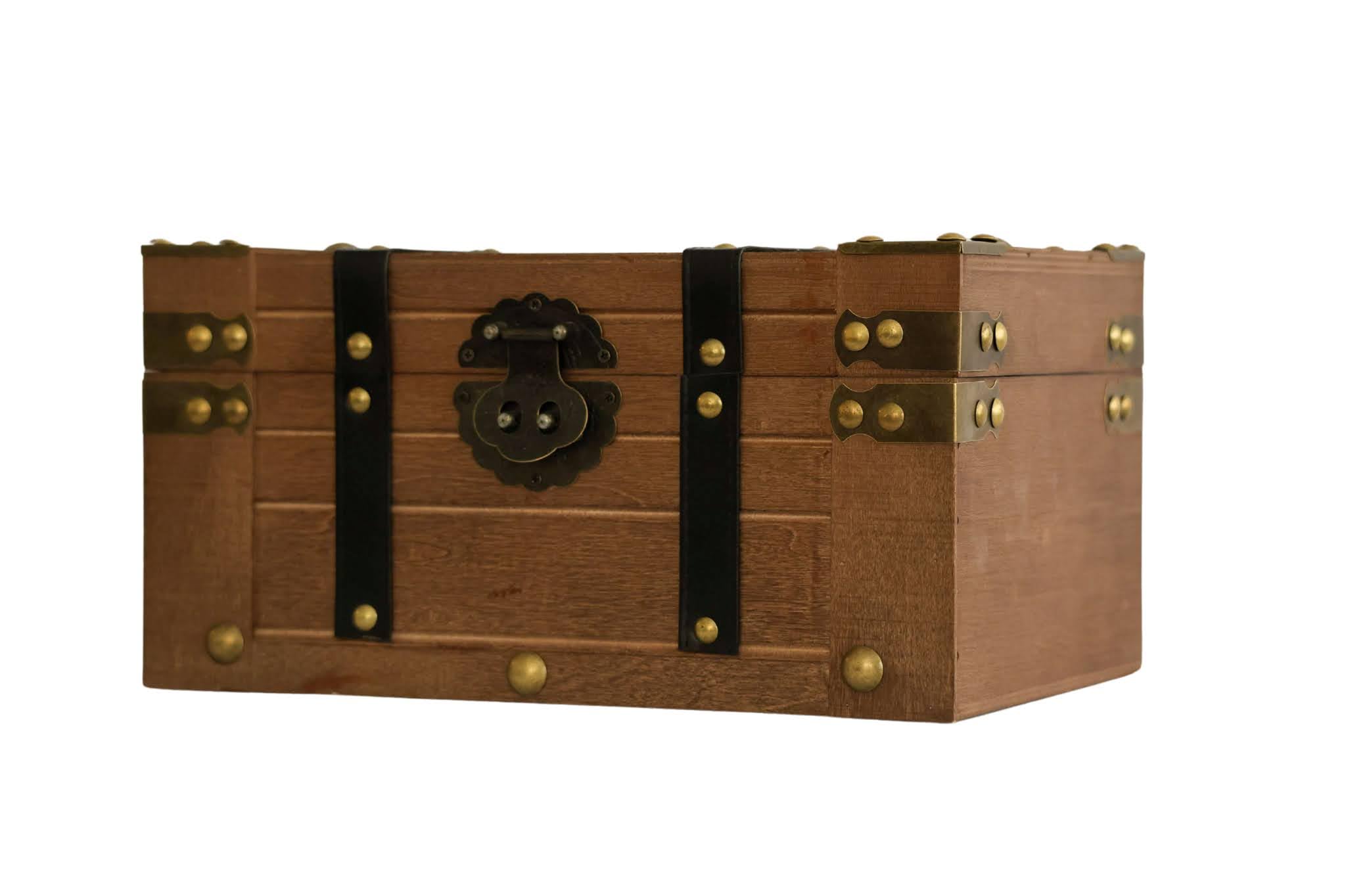 Amazon.com: PeakProduct Wood and Leather Treasure Chest with Latch