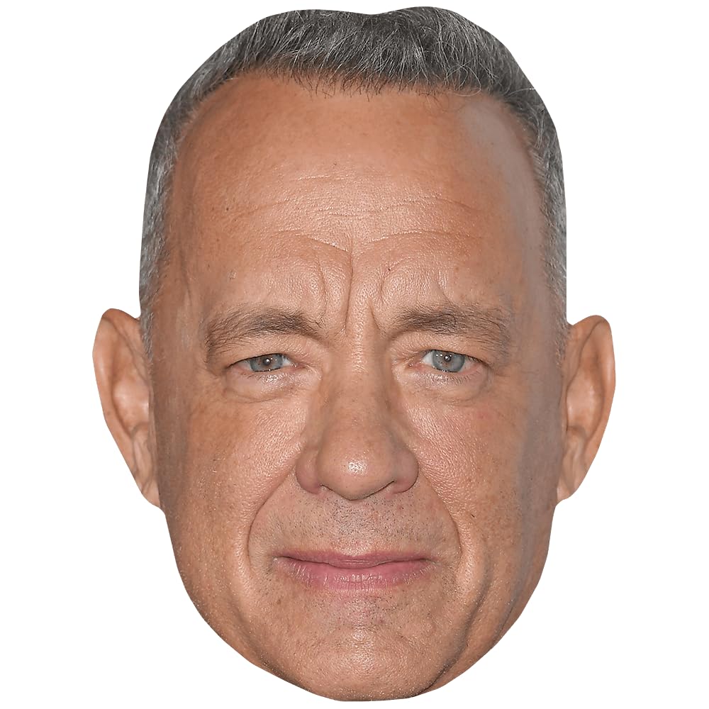 Celebrity Cutouts Lifelike Tom Hanks (Smile) Celebrity Mask, Flat Card Face, Fancy Dress Mask