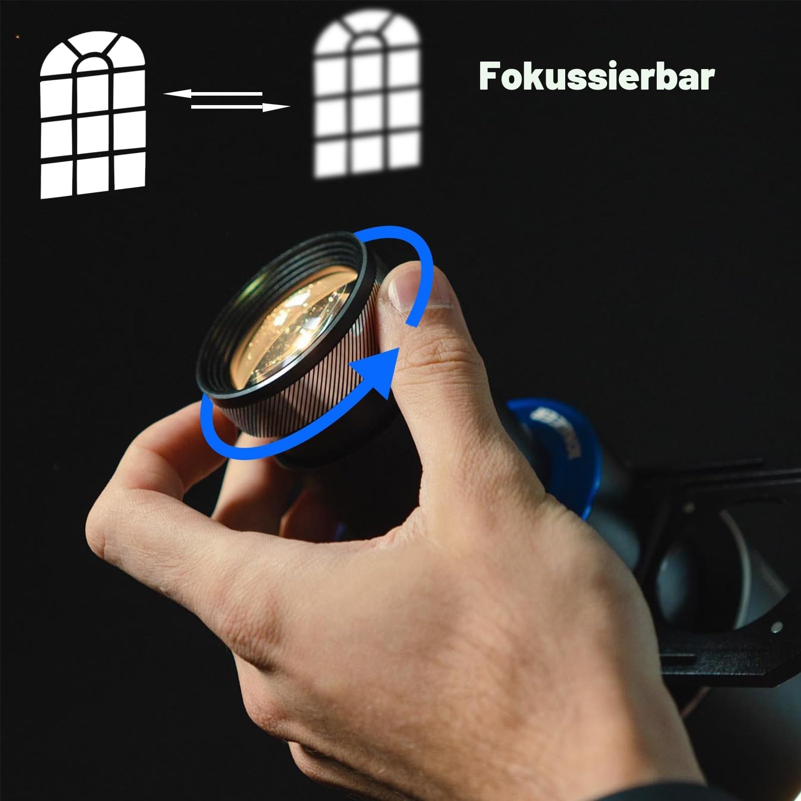 DF DIGITALFOTO Optischer Snoot mit Standard-Bowens-Halterung,GOBO-Projektor,Fotografie-Spotlight-Projektionszubehör,kompatibel mit Aputure Amaran 100X/D,200D/X,150/300C,Aputure Storm 400X,Godox SL60