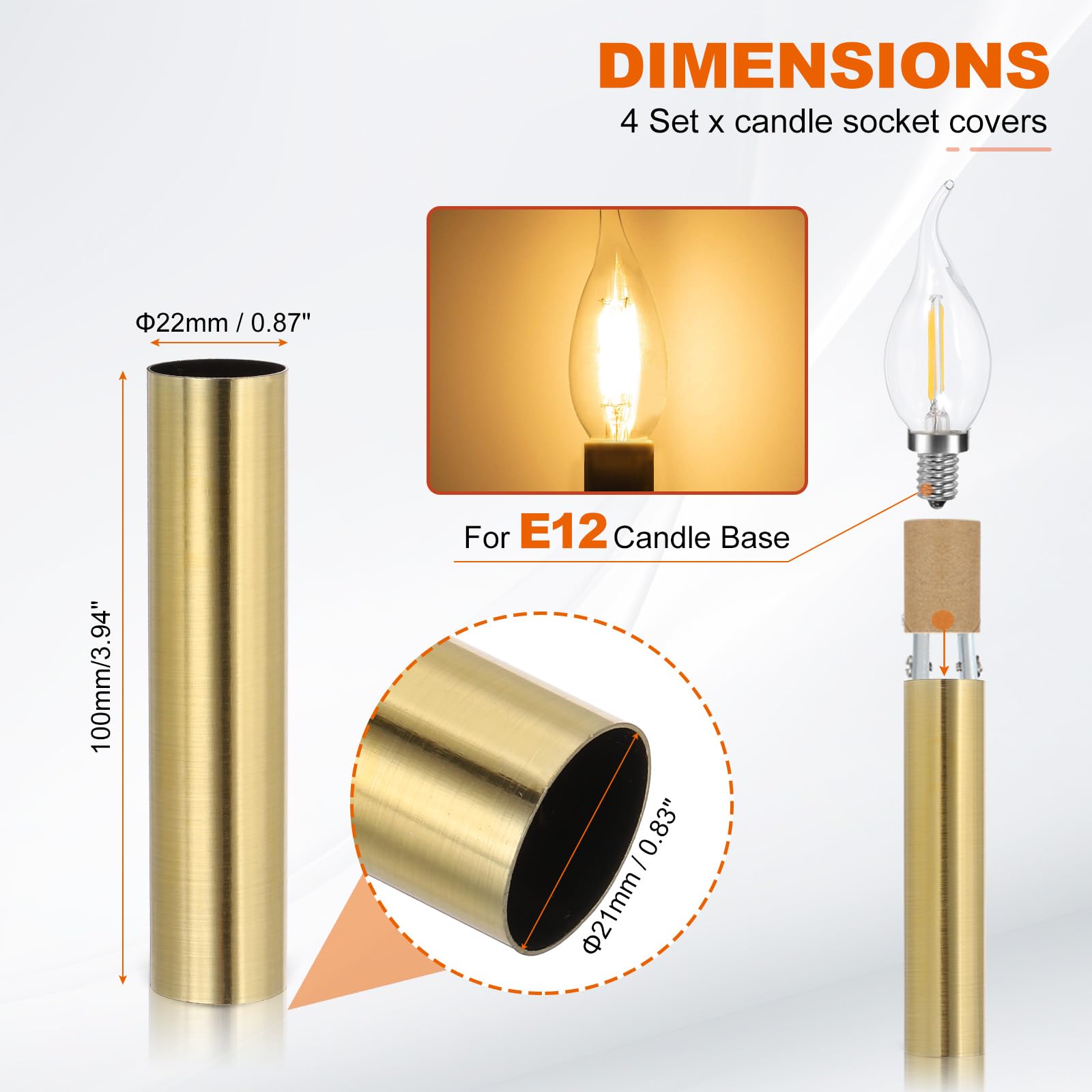 PATIKIL E12 Length Adjustable Candle Bulb Socket - Image 4