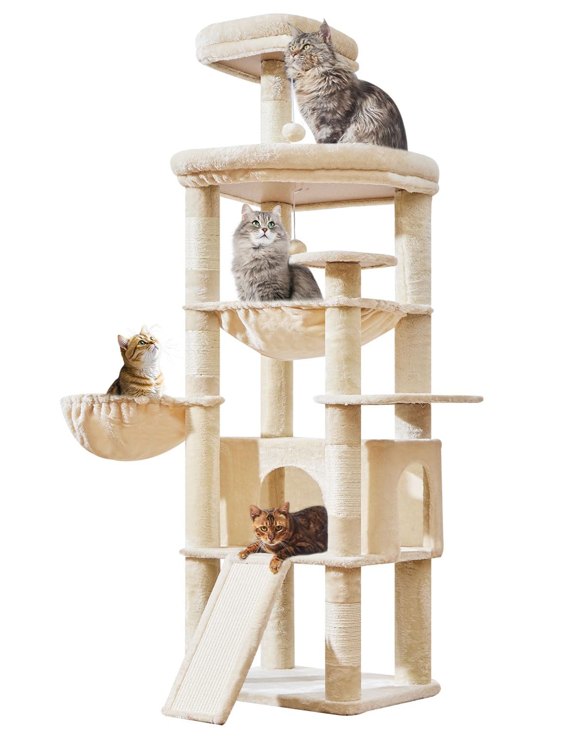 Amazon | Taoqimiao キャットタワー 高さ約183cm 大型猫用 多頭飼い 猫
