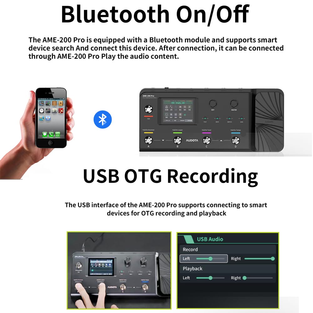 【最新】Audota Ame-200 Pro マルチエフェクター Amazon.com: AUDOTA AME-200 Pro Guitar Multi Effects
