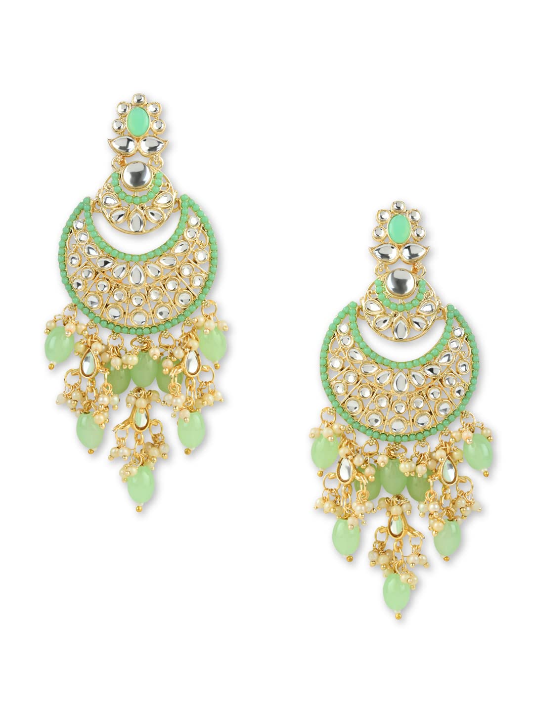 I Jewels 18K Gold Plated Traditional Handcrafted Pearl Kundan Beaded Chandbali Earrings for Women/Girls (E3053Min) (B0BNVPMSN2) Amazon Price History, Amazon Price Tracker