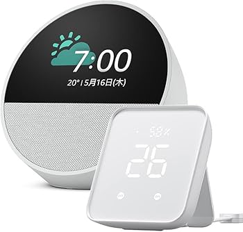 AmazonエコーSpot SwitchBotハブミニ セット Amazon.co.jp: 【セット買い】Echo Spot グレーシャーホワイト +