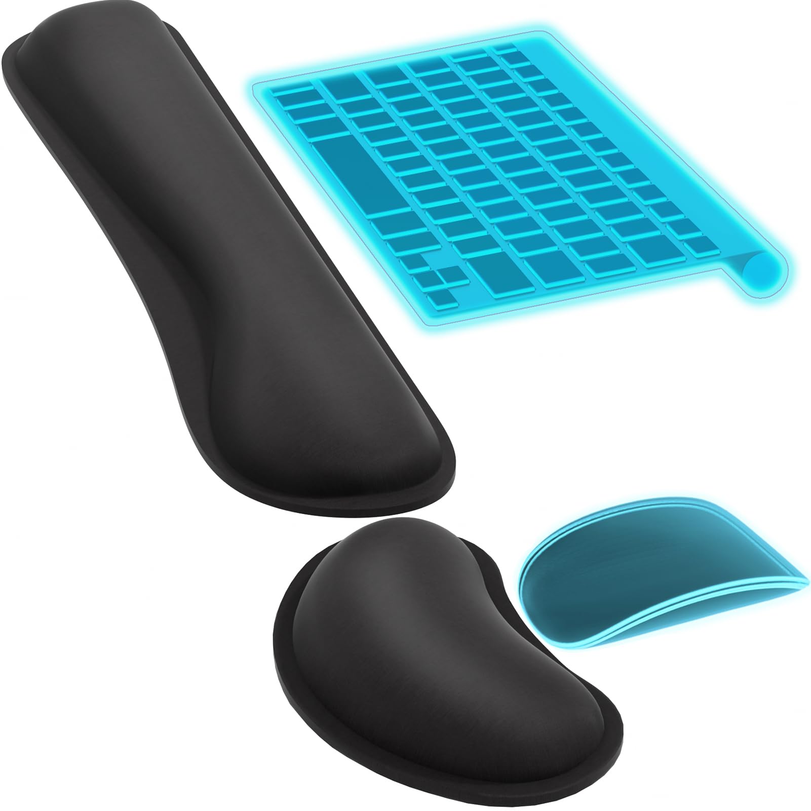 KTRIO Keyboard Wrist Rest & Mouse Pad with Wrist Rest, Black — Amazon image 7