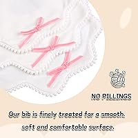 Vista 3 de Bamery Baberos tipo bandana para bebé, baberos de algodón blanco para babeo y dentición, absorbentes para niños y niñas