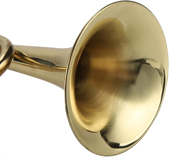 Bugle, Brass Trumpet Bugle Horn Cavalry Trumpet Brass Instruments with 20.5in Length and 4.8in Speaker Diameter for School Band Students Beginner Orchestra Music