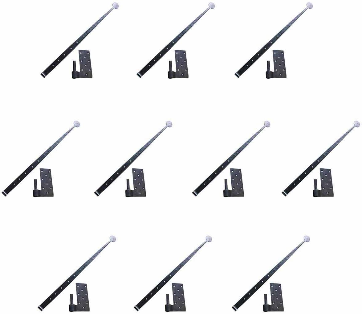 Renovators Supply Manufacturing Lift Off Pintle Strap Hinge 24 in. Black Wrought Iron Rustic