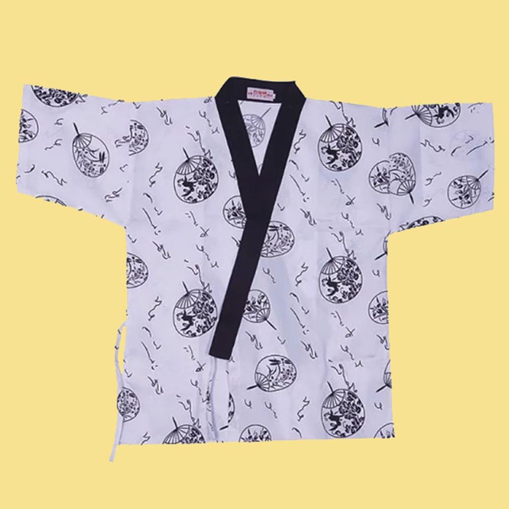 Japanese Restaurant Sushi Chef Coat Uniforms Kimono Waiter Clothes Half Sleeve Uniform Jacket Sushi Workwear Kimono Cardigan Izakaya Chef Service F12