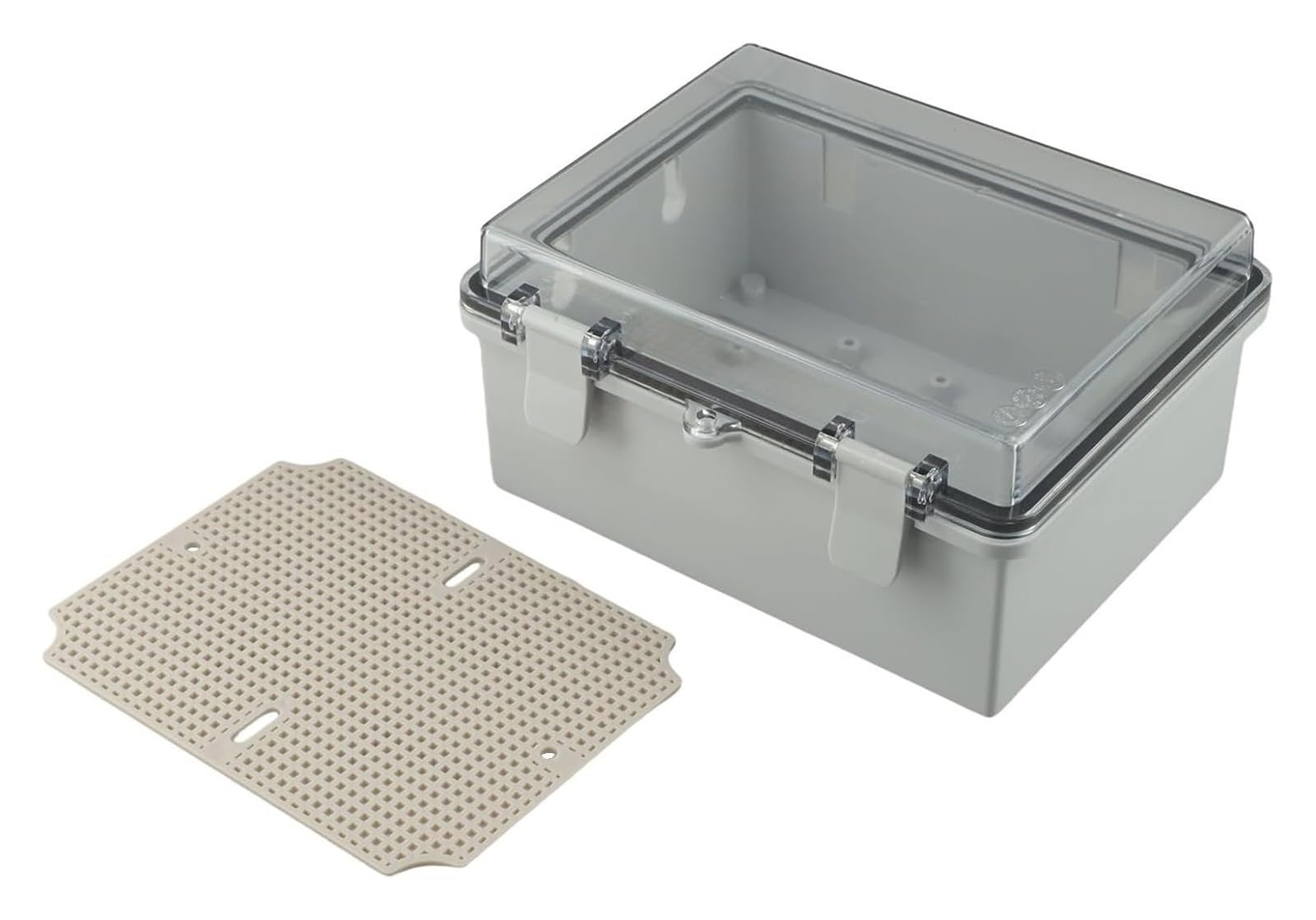Cubierta protectora de enchufe, caja distribución impermeable, protección IP66, unión plástico con transparente