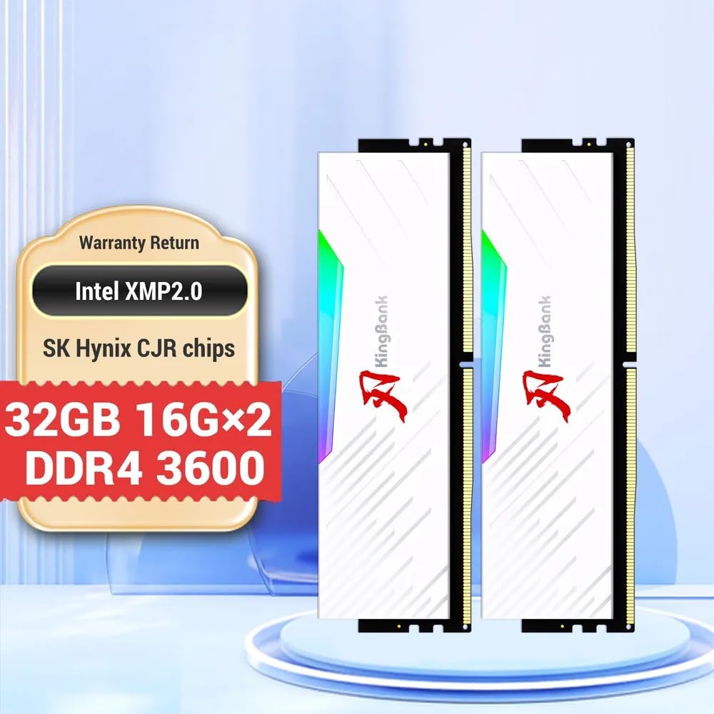 KingBank DDR4 32GB 16GB×2 3600MHz メモリー Memória Ram KingBank Hynix RGB DDR4 32GB(2x16GB) 3600Mhz XMP 1.35V