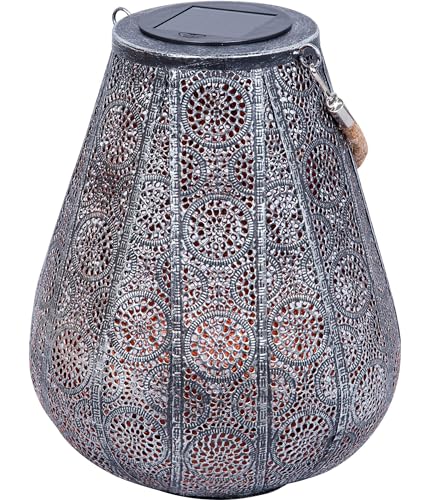 Dehner Solar-Laterne Scala, Ø 20 cm, Höhe 25 cm, Metall/Kunststoff,...