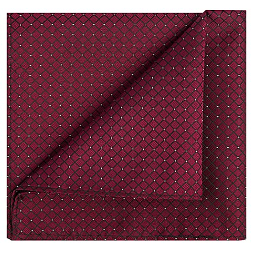 KissTies Mens Pocket Square Burgundy Red Hanky X 1 pc Size 12X12