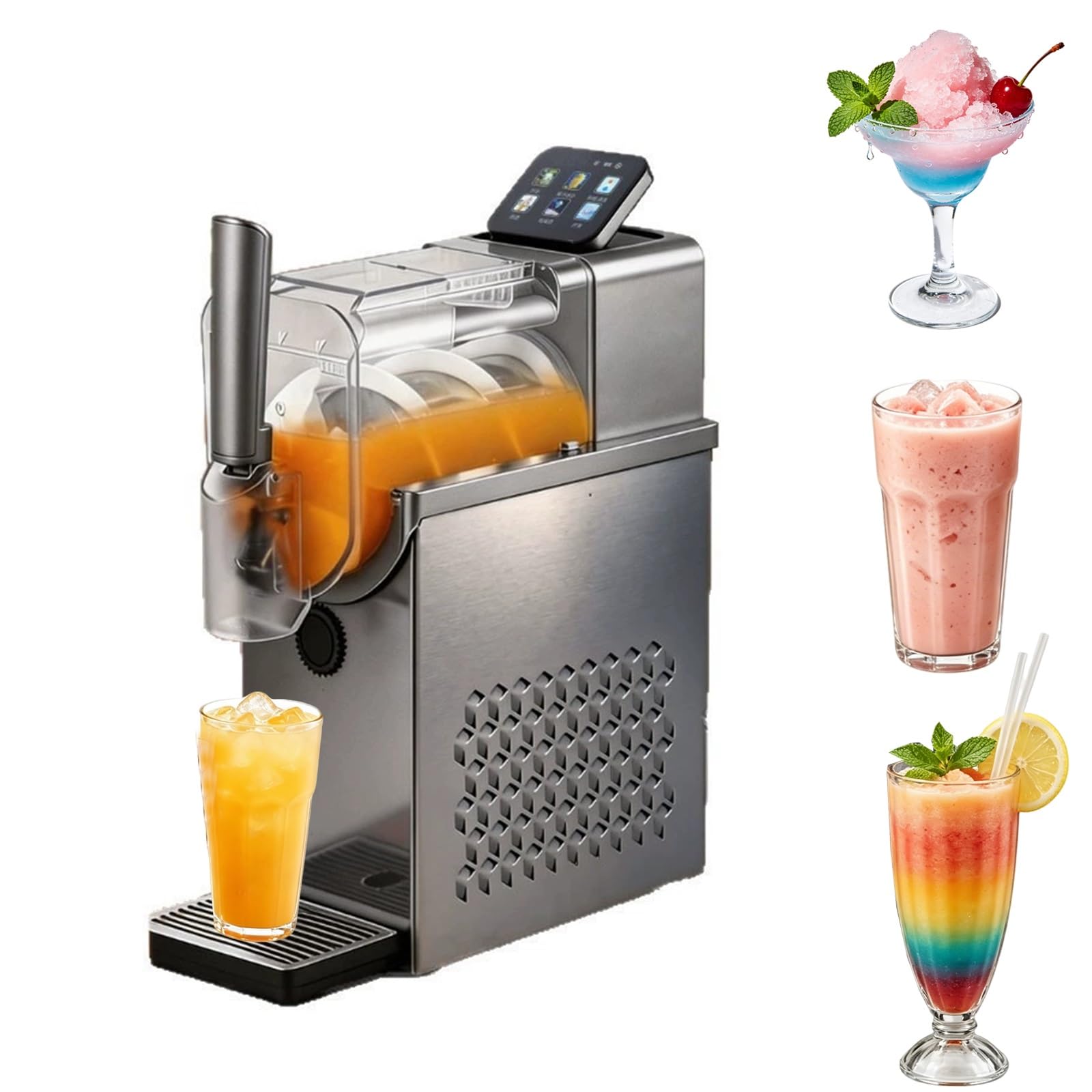 Macchina per Granite per Casa, Granita Macchina 2.3L con 6 Programmi Preimpostati, Modalità Doppia Granite e Soft Serve, Auto-Pulente per Uso Domestico e Piccoli Negozi