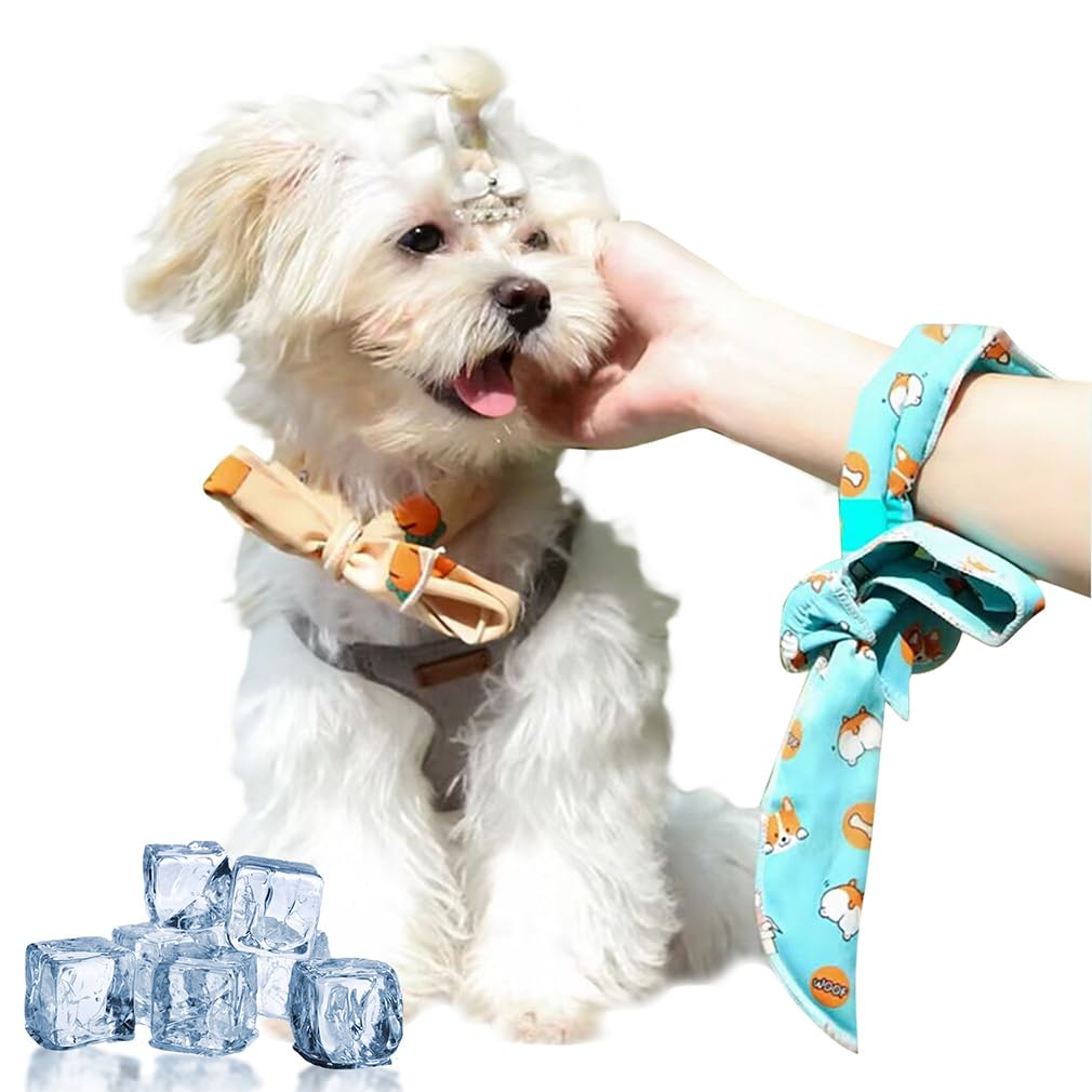 NEW 冷んやり柔らかクールネックタオル スヌード 犬猫用 レモンフリル