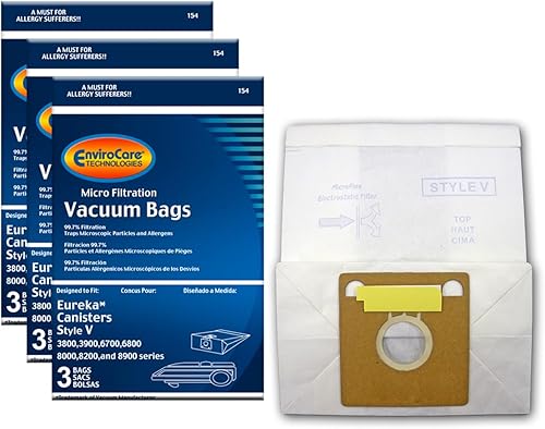 EnviroCare Bolsas de polvo para aspiradora de microfiltración de repuesto para Eureka estilo V botes 9 bolsas