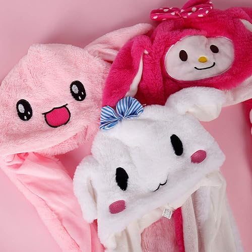 Miniatura 3 de YEKEYI Sombrero de conejo saltando con orejas en movimiento, sombrero de animal con orejas emergentes para mujeres y niñas