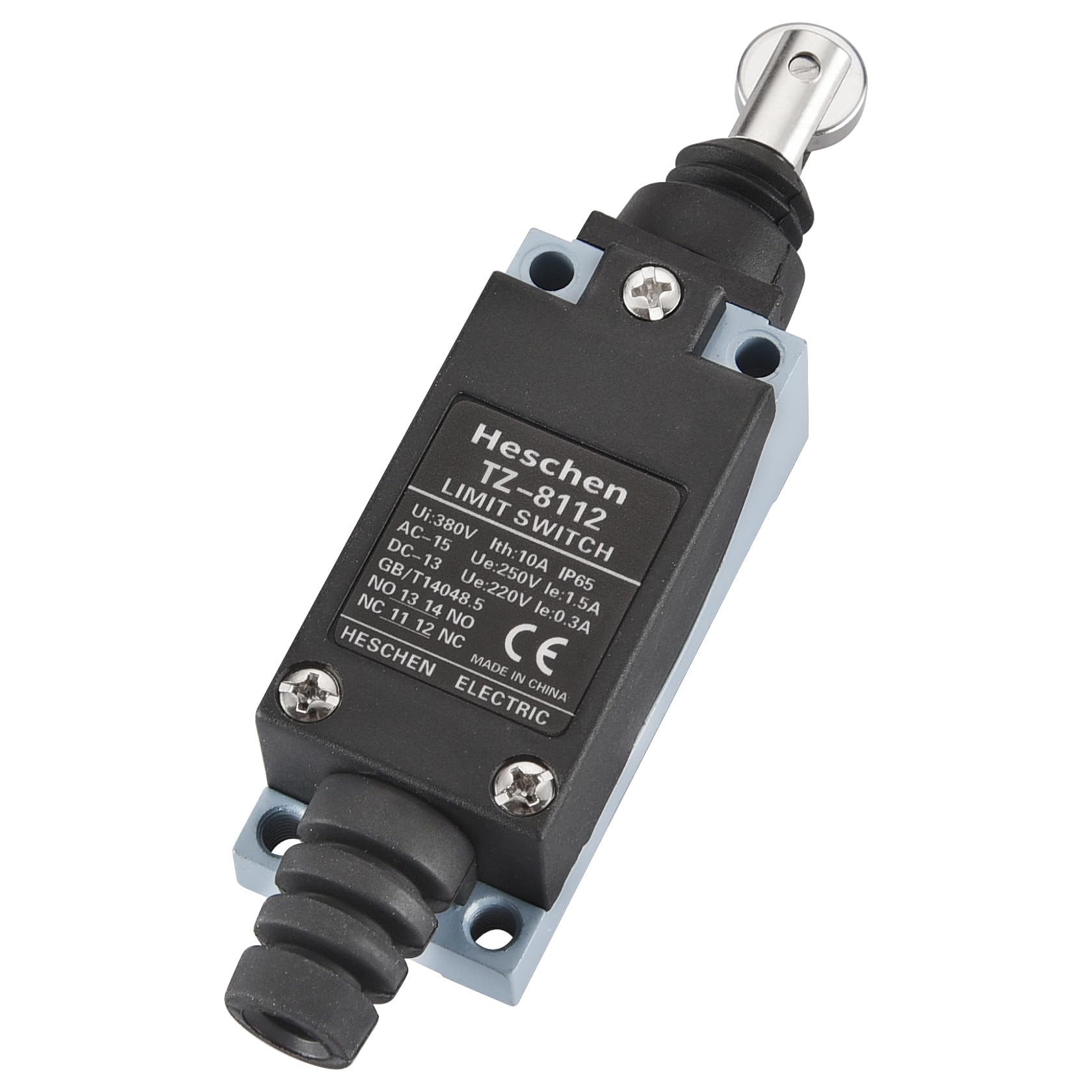 Heschen Limit switch TZ-8112 Parallel Roller Plunger Enclosed NO + NC Momentary 380 VAC 10A